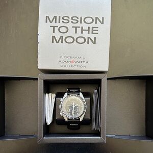 Swatch Bioceramic Watch with Black and Silver Accents